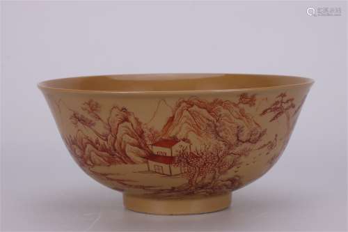 A Chinese Painted Glazed Porcelain Bowl