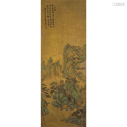 A Chinese Painting Silk Scroll, Tang Dai Mark