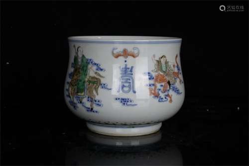 A Chinese Blue and White Doucai Porcelain Incense Burner