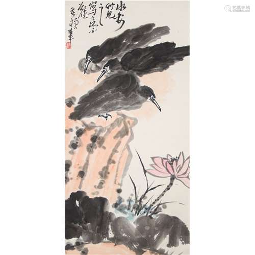 A Chinese Eagle Painting, Li Kuchan Mark