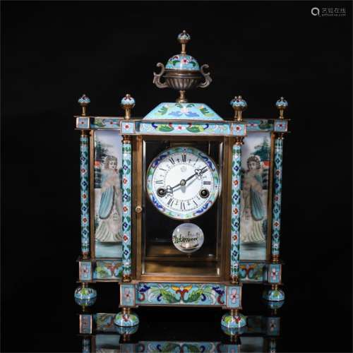 A Chinese Cloisonne Desk clock