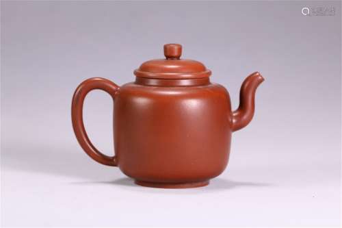A Chinese Inscribed Purple Sands Teapot