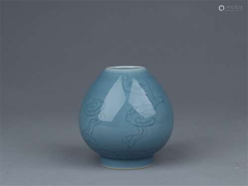 A Chinese Blue Glazed Porcelain Vase