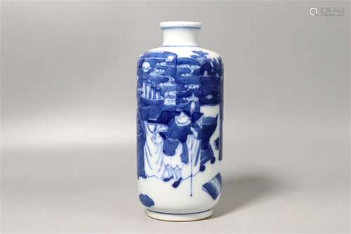 A Chinese Blue and White Porcelain Snuff Bottle