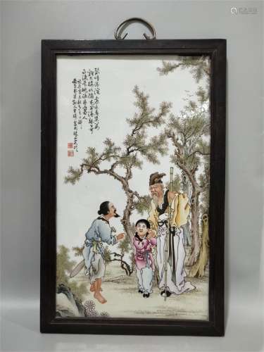 A Chinese Famille Rose Porcelain plate painting