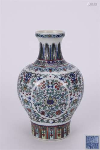 A Chinese Doucai Floral Porcelain Flower Vase