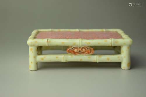 A Chinese Famille Rose Porcelain Ink rest