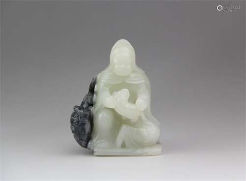 A Chinese Carved Hetian Jade Arhat Statue Ornament