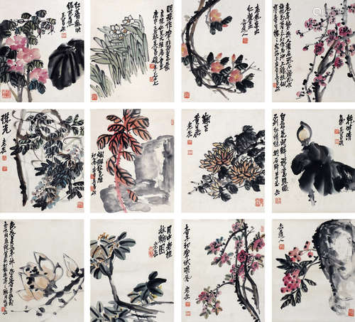 A SET OF FLOWER ALBUM BY WU CHANGSHUO