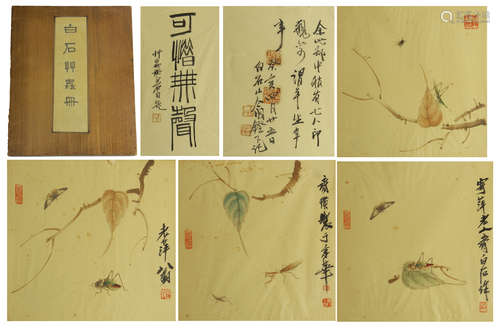 CHINESE PAINTING ALBUM OF INSECTS & BUTTERFLYS