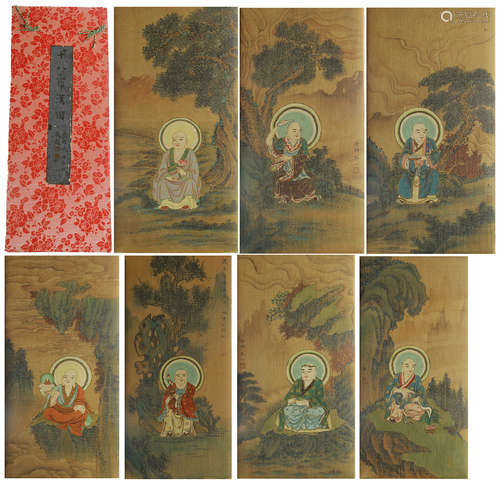 CHINESE PAINTING ALBUM OF ARHAT IN MOUNTAIN BY HONG YI