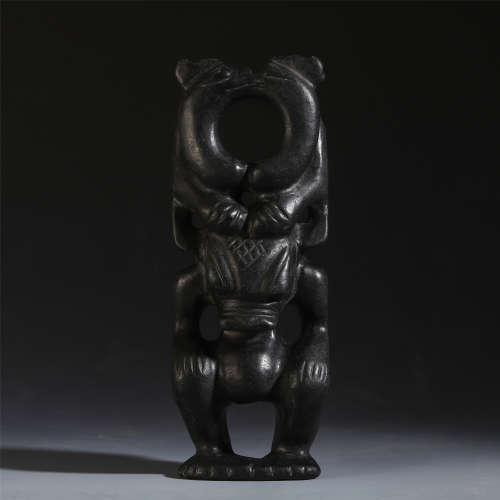CHINESE ANCINET STONE CARVED BEAST TABLE ITEM