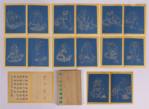 THIRTY FOUR PAGES OF CHINESE HANDWRITTEN CALLIGRAPHY BY HONG YI