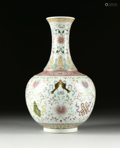 A QING DYNASTY FAMILLE ROSE ENAMELED…