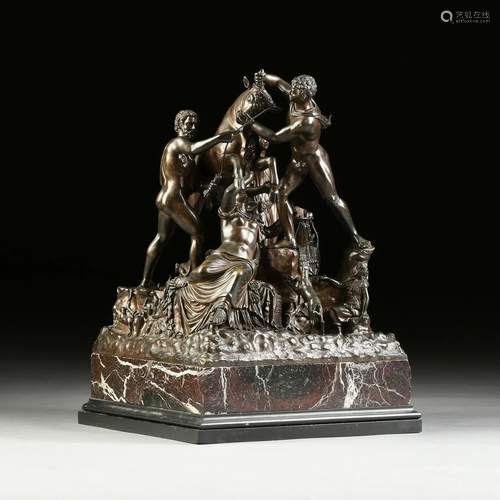 AN ITALIAN BRONZE GROUP OF THE …