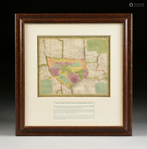 AN ANTIQUE EARLY REPUBLIC OF TEXAS MAP, …