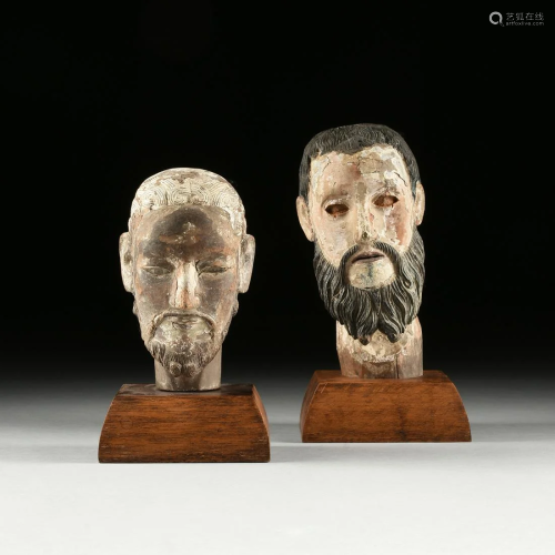 A GROUP OF TWO SANTOS' HEADS, LATE 19…