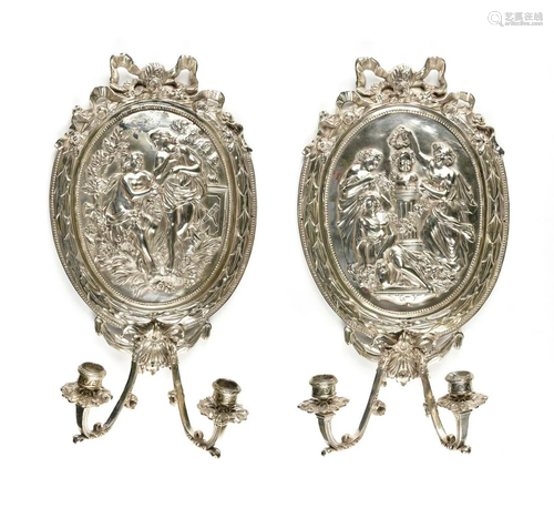 A PAIR OF TWO CHARLES II STYLE SILVER P…