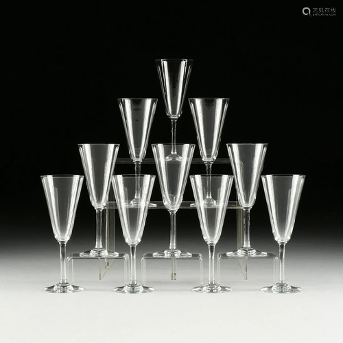 A SET OF TEN BACCARAT CRYSTAL CHA…