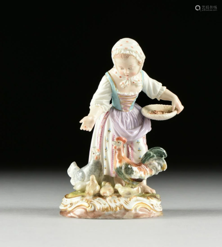 A MEISSEN FIGURAL GROUP OF A FARM GIRL …