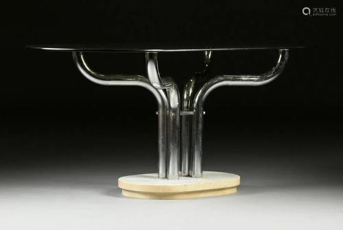 A VINTAGE MODERN SMOKED GLAS…