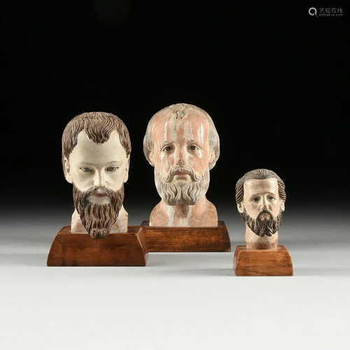 A GROUP OF THREE SANTOS' HEADS, LATE 19…