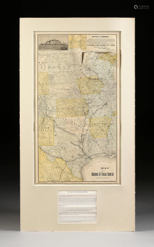 AN ANTIQUE TEXAS RAILWAY MAP, 