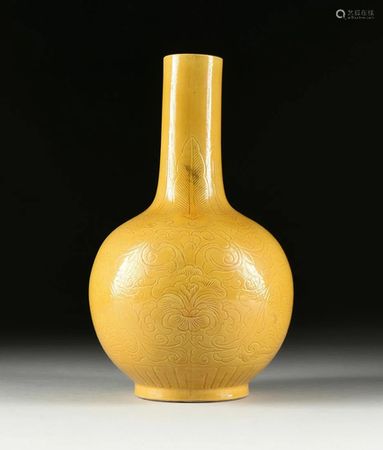 A QING DYNASTY STYLE EGG YOLK YELLOW…