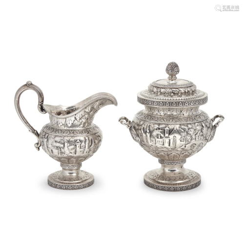Two continental repousee silver covered b…