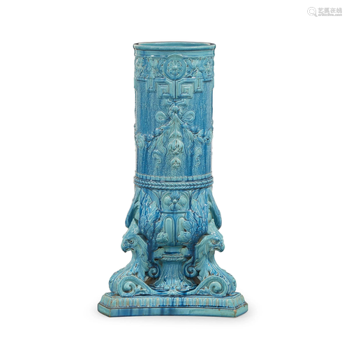 A Burmantofts faience turquoise-glazed …