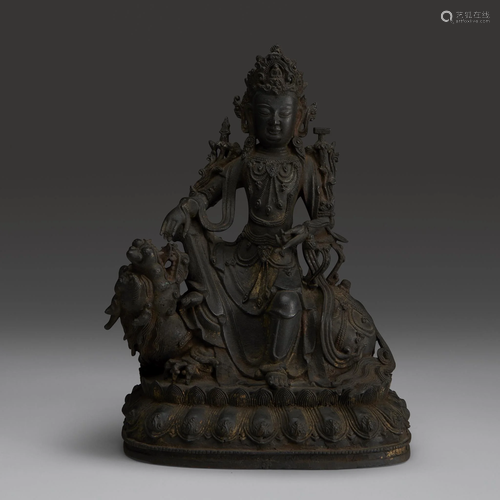 A Chinese bronze figure of the bodhisattva …