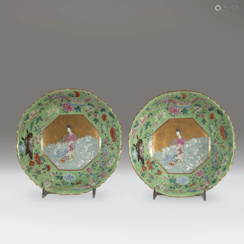 A pair of Chinese enameled and gilt porcelain