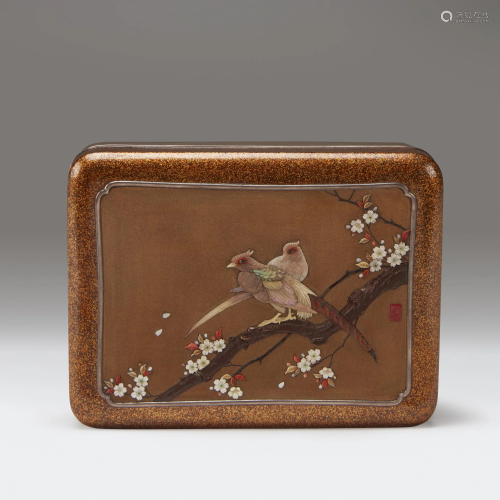 A Japanese mother of pearl-inlaid rectangular…