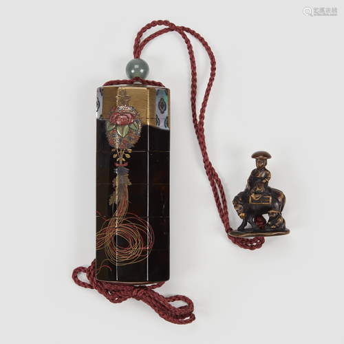 A Japanese lacquer five-case inro, decorated …