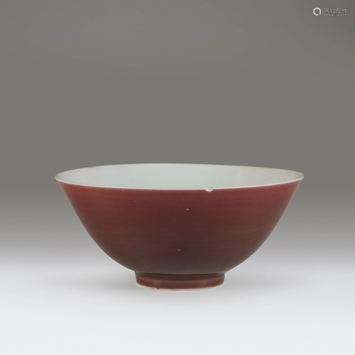 A Chinese copper-red glazed porcelain bowl…