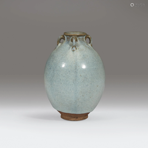A Chinese jun-type glazed jar, Yuan dynasty