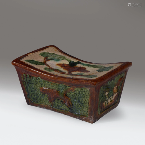 A Chinese sancai-glazed pottery pillow, Son…