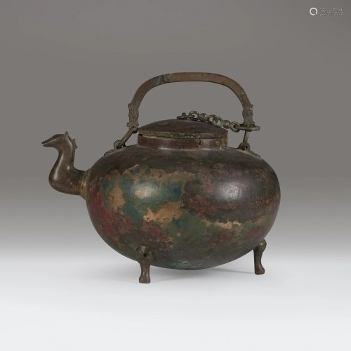 A Chinese archaic bronze kettle and cover, …