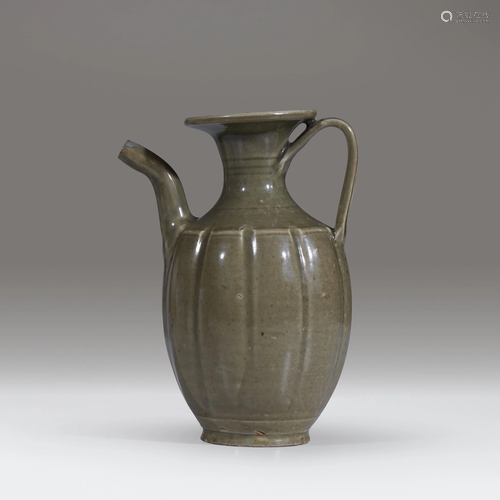 A Chinese Yaozhou celadon lobed ewer, Nort…