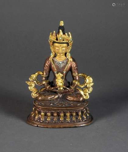 TIBET XXe siècle Bodhisattva en bronze partielleme…