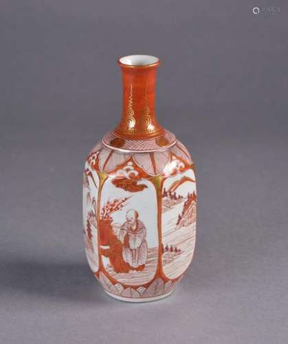 JAPON, Fukagawa Vers 1900 Petit vase hexagonal à c…