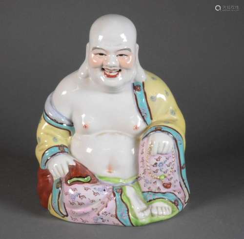 CHINE XXe siècle Hotei assis en porcelaine polychr…