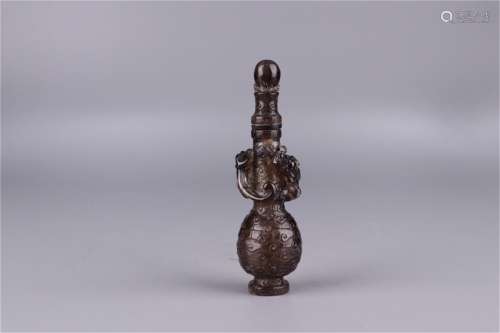 A Chinese Carved Rock Crystal Vase with Cover