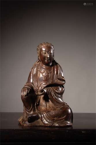 A Chinese Carved Bamboo Figure of Buddha