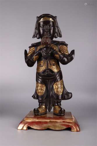 A Chinese Carved Hardwood Figure of Buddha