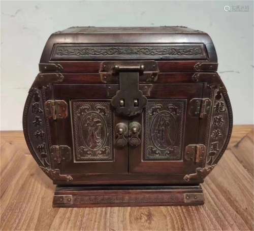 A Chinese Carved Hardwood Box