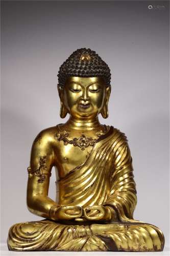 A Chinese Gilt Bronze Figure of Buddha