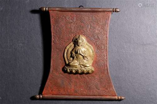 A Chinese Gilt Bronze Hanging Screen