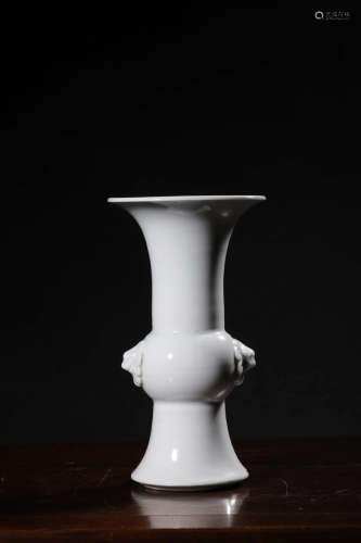 A Chinese White Porcelain Flower Gu