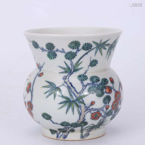 A Chinese Doucai Porcelain Slag bucket